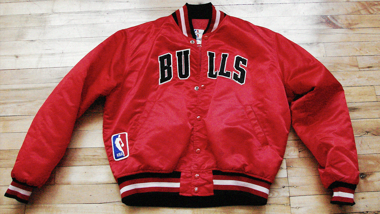 Starter jacket worn with classic '90s streetwear staples