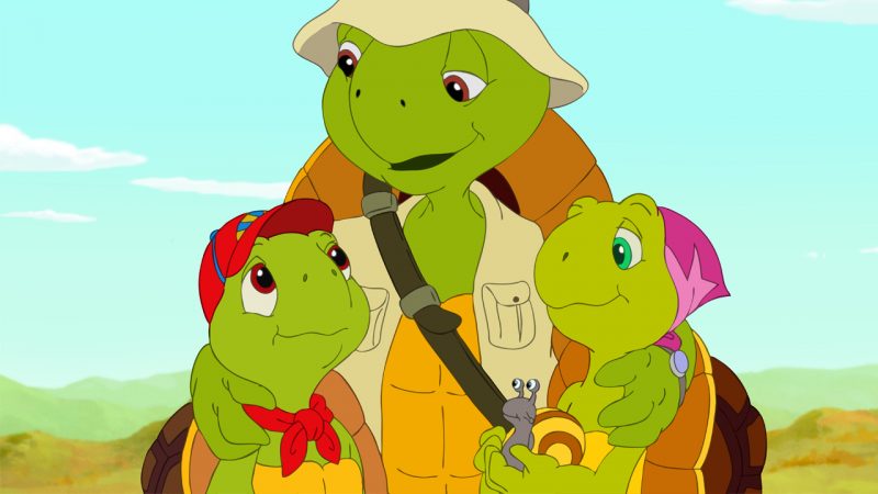 Cartoon dinosaurs from "The Most Annoying Children's TV Characters" show.