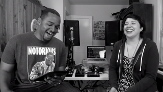 Quilla recording in the studio during KBS "On Location" shoot.