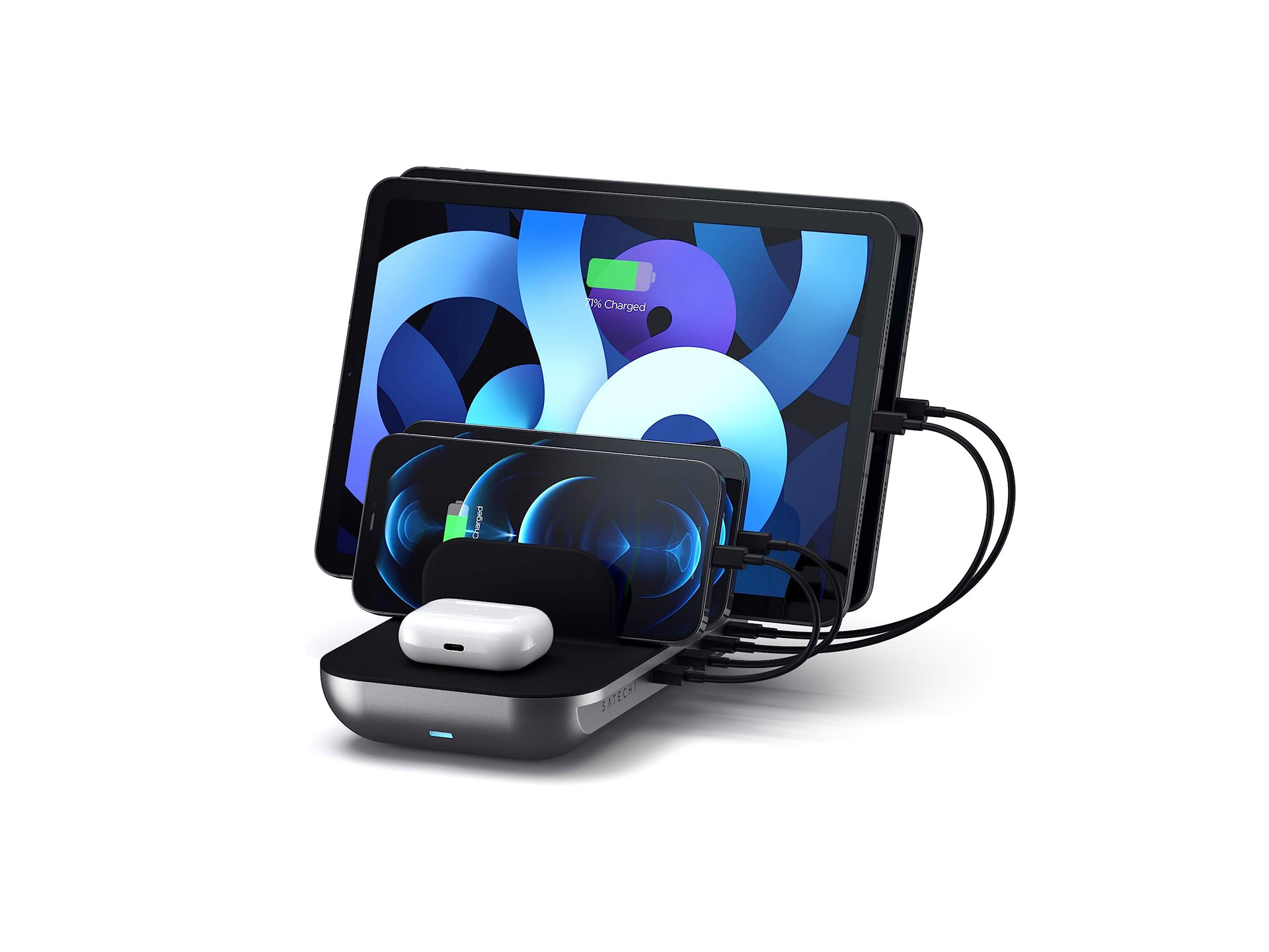 Satechi multi-device charging station with phone tablet and watch