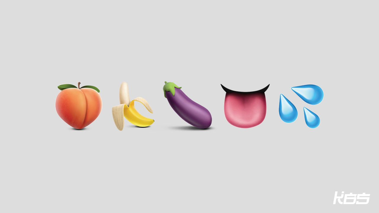 Peach, Banana, Eggplant, Tongue, Droplets